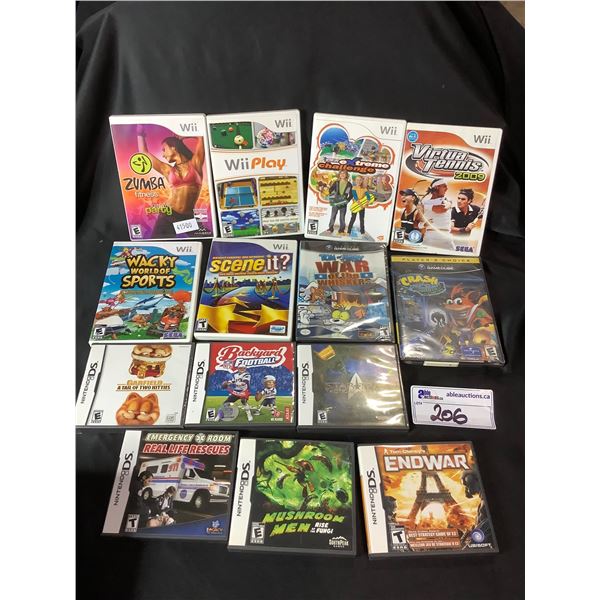 NINTENDO DS, WII & GAMECUBE  GAMES INCLUDING; BACKYARD FOOTBALL, ENDWAR, WII PLAY AND MORE