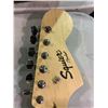 Image 2 : SQUIRE BY FENDER ELECTRIC GUITAR IN NEED OF REPAIR WITH 2 ZIPLOC CONTAINERS OF HARDWARE
