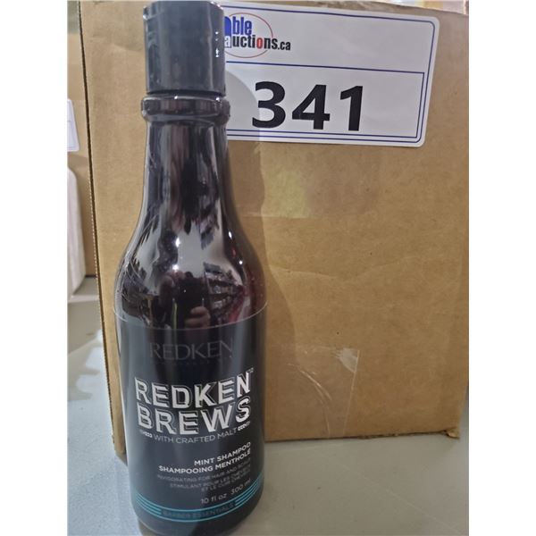 12 300ML BOTTLES OF REDKEN BREWS MINT SHAMPOO