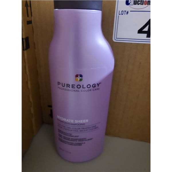 12 266ML BOTTLES OF PUREOLOGY HYDRATE SHEER SHAMPOO