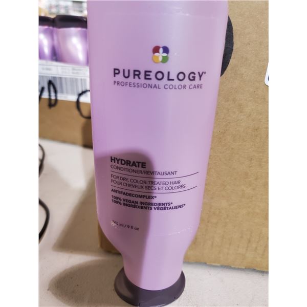 12 266ML BOTTLES OF PUREOLOGY HYDRATE CONDITIONER