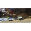 Image 3 : SHELF LOT OF ELECTRONICS, CELL PHONES, RADIOS, MONITOR, AND MORE