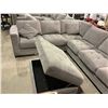 Image 3 : 2 PIECE SECTIONAL SOFA WITH USB CHARGING FEATURE (MISSING WALL PLUG IN) WITH STORAGE OTTOMAN