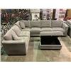 Image 2 : 2 PIECE SECTIONAL SOFA WITH USB CHARGING FEATURE (MISSING WALL PLUG IN) WITH STORAGE OTTOMAN