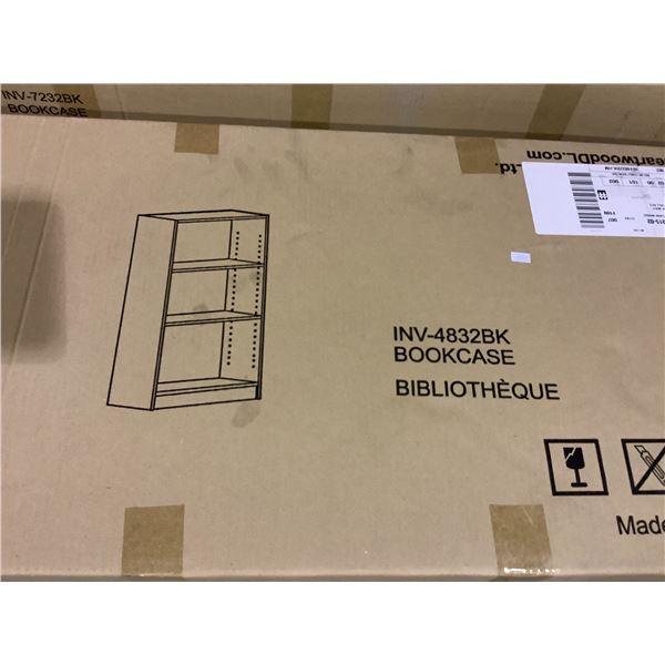 NEW IN BOX HEARTWOOD DISTRIBUTORS LTD. 3 SHELF BOOKCASE INV-4832BK