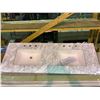 Image 2 : NEW OUT OF BOX DOUBLE CARRARA SINK MARBLE TOP HD-012-60 APPROX. 60 X 22"