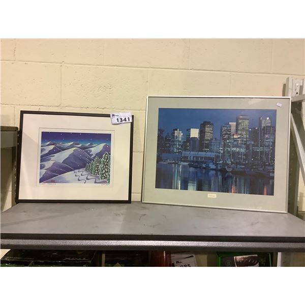 2 FRAMED ART PIECES