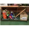 Image 8 : ROLLING TABLE WITH ASSORTED HALLOWEEN DCOR, CHRISTMAS DECOR, & HATS