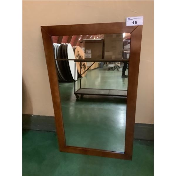 WOOD FRAME MIRROR APPROX. 27 3/4 X 46.5"