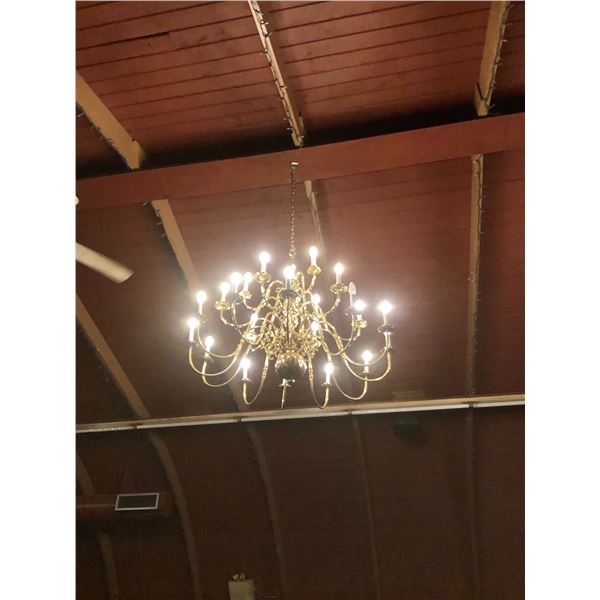 LARGE BRASS CHANDELIER