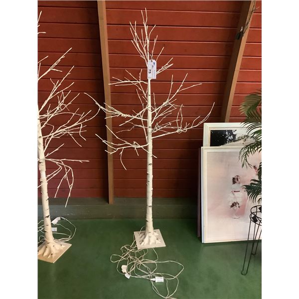 DECORATIVE LIGHT UP WHITE FAUX TREE APPROX. 86" TALL