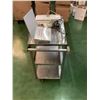 Image 2 : METAL LAKESIDE ROLLING 3 TIER CART WITH BLACK & DECKER FOOD SEALER, VINTAGE GE BLOW DRYER, & SIGNS