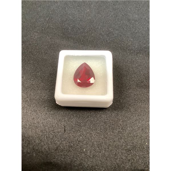 STUNNING HUGE PIGEON BLOOD RUBY 9.85CT 15.03 X 11.70 X 7.09MM PEAR CUT LOUPE CLEAN FLAWLESS LAB