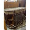 Image 2 : FRENCH MARBLE TOP CABINET MISSING GLASS ON ONE SIDE