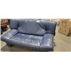 Image 2 : BLUE LEATHER LOVESEAT WITH MATCHING CHAIR