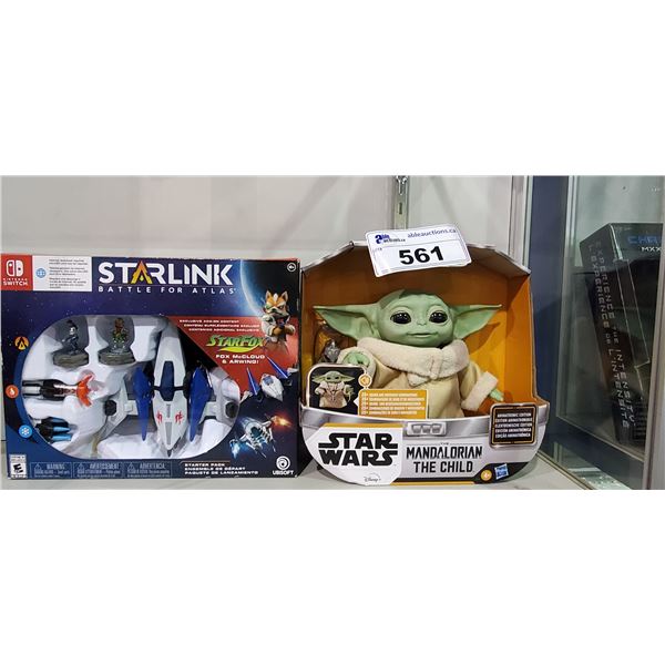 STARLINK BATTLE FOR ATLAS, AND STAR WARS, THE MANDALORIAN THE CHILD FIGURE