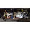Image 2 : SHELF LOT OF COOKING WARE, GLASSWARE, COPPER POT, AND MORE