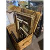 Image 1 : WICKER TRUNK WITH ASSORTED FRAME PICTURES