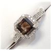 Image 2 : 14K DIAMOND (2.12CT) FANCY BROWN SQUARE CUT RING SIZE 6.75 W/ 38 SIDE DIAMONDS (0.4CT)