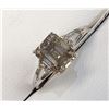 Image 2 : 14K DIAMOND SPLIT SHANK (1.1CT) FANCY LIGHT GREENISH BROWN RING SIZE 7 W/4 SIDE DIAMONDS (0.02CT)