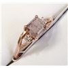 Image 2 : 14K ROSE GOLD CUSHION CUT CENTER DIAMOND (1CT, PINK) W/ 2 SIDE DIAMONDS (0.1CT)  RING SIZE 6