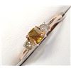 Image 2 : 14K ROSE GOLD DIAMOND(0.4CT) FANCY BROWNISH YELLOW RING SIZE 7 W/ 2 SIDE DIAMONDS (0.15CT)