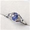 Image 2 : 10K  TANZANITE(0.5CT) DIAMOND(0.06CT) RING SIZE 6.5