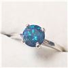 Image 2 : 14K  DIAMOND (0.95CT) VIVID BLUE TREATED RING SIZE 6