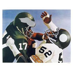 Robert Lambaise Football, Eagles, Signed Litho #2128164