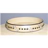 Image 1 : Celluloid Vintage Deco Cream Bangle  with Black#2128566