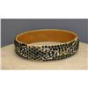 Image 1 : Celluloid Vintage Deco Cream Bangle with Clear #2128567