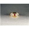 Image 1 : 18K YG Gold Cabochon Ruby Diamond Ring Band #2128639