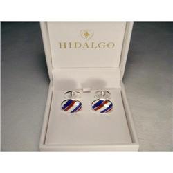 Hidalgo Enamel Silver Red White Blue Cufflinks #2128664