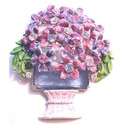 Art Deco fabulous flower filled urn pin #2128668