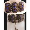 Image 1 : VINTAGE ART NOUVEAU BLUE SLAG bracelet #2128685