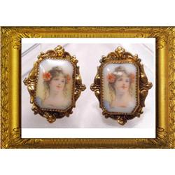 Neoclassical PORTRAIT ANtique Figural earrings #2128732