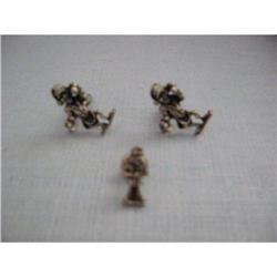 figural pewter set of cufflink and tie pin! #2138890