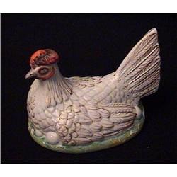 Antique Staffordshire Hen on Nest Lid Hand #2139032