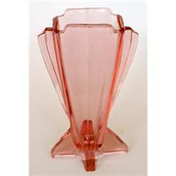 Czech Art Deco Pink Glass Rocket Vase #2139046