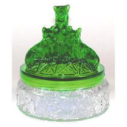 MY PET Green Clear Depression Glass Powder jar #2139198