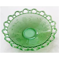 Elegant Depression Glass Openwork Etched Bowl #2139225