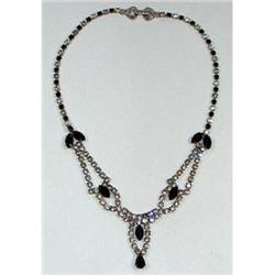 Black Navettes and Crystal Rhinestone Necklace #2139230
