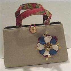 Patch Beige Flower Decorated Purse #2139352