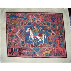 Lg. Exotic Figural Needlepoint Tapestry #2139356