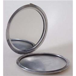 Silver Plated Large Mirrored Powder Compact #2139446