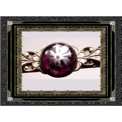 Antique RUSSIAN arts Crafts Inlaid amethyst PIN#2139552