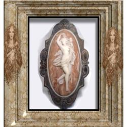 Framed Vintage Pre-Raphaelite carved MARBLE #2139553