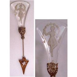 TREMENDOUS DECO glass nymph  stickpin #2139558