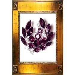 Vintage Signed Purple Rhinestone Eisenberg PIN #2139564