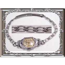 Fancy Enamel ART DECO Vintage Watch & band #2139566